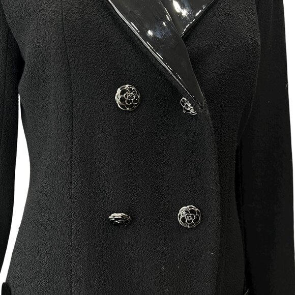 $5700 CHANEL 2015 Black Multi Wool Patent Blazer Jacket size FR 40/8 - Picture 3 of 13